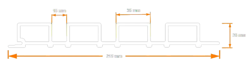 Desenho com as dimensões da placa