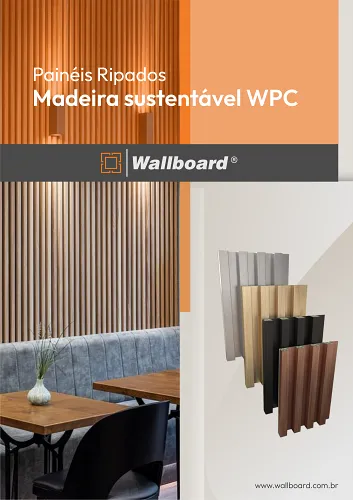 Capa do catálogo: Painéis Ripados - Madeira sustentável WPC
