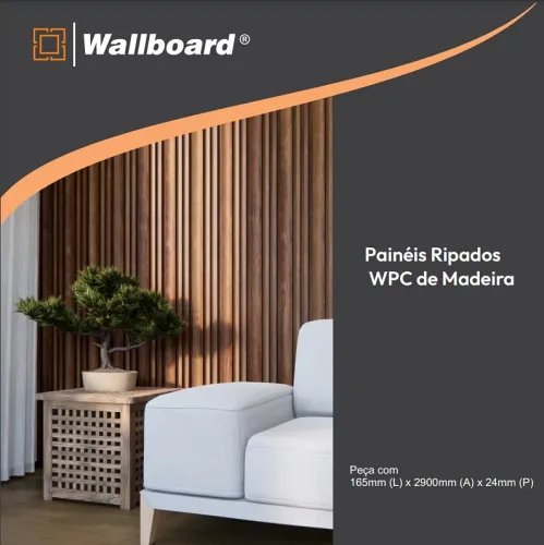 Capa do catálogo: Painéis Ripados WPC de Madeira